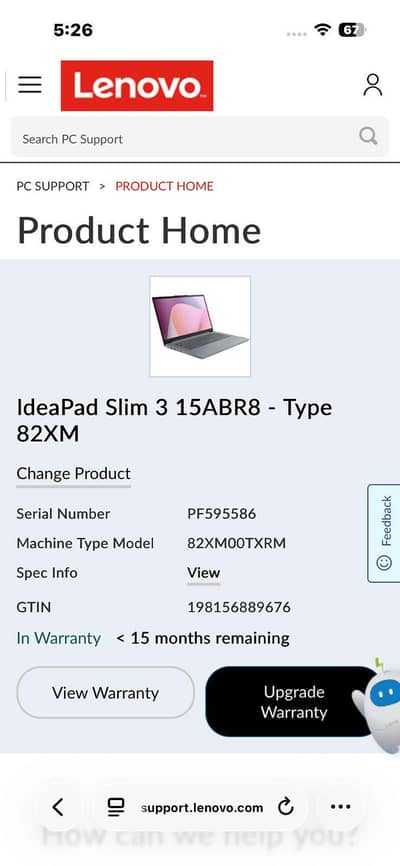 IdeaPad Slim 3 15ABR8 - Type 82XM