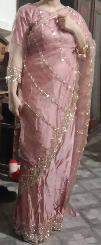 silk inner and net sarre