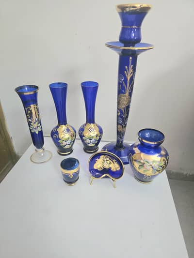 Vintage Hand painted Decorative glass and Ceramic collection- 24K Gold
