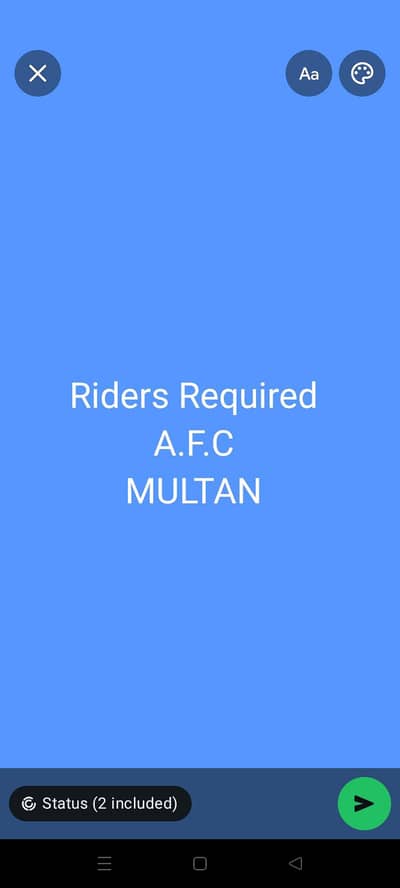 Riders Required at A. F. C Multan
