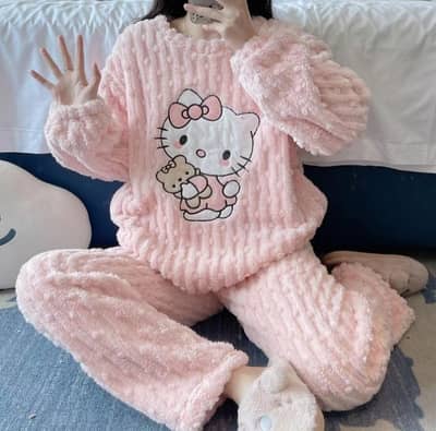 hello kitty bear Coral fleece pajamas winter