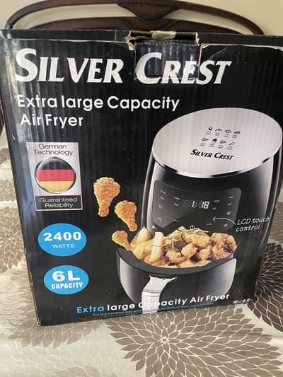 Silver Crest Air Fryer 6L Large Non Stick, Touchscreen LED Display