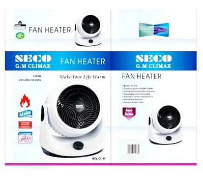 Seco SG-016 Fan Heater with Adjustable Thermostat, 600W/1200W