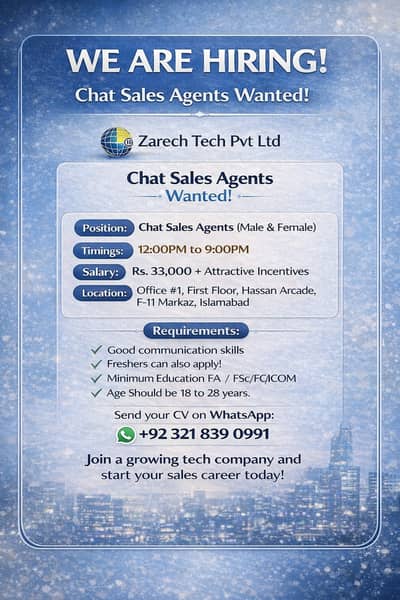 Day Time Call Center Job Available For Male & Female in Islamabad