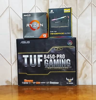 AMD Ryzen 9 5900X + TUF B450-Pro + 32GB DDR4 Ram + 750W PSU + CPU Fan