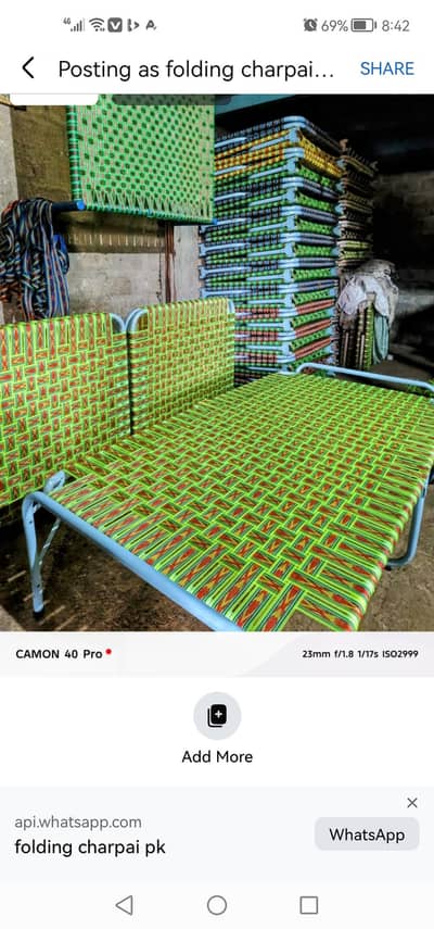 charpai  folding bed: hevey iron bed