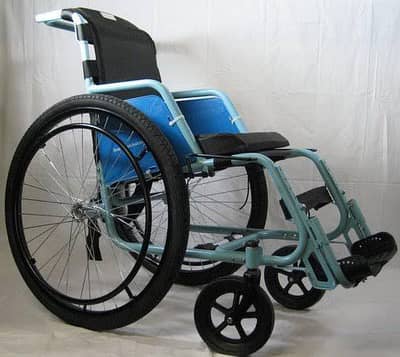 Adjustable & Comfortable Wheelchair (Sky Blue) - Urgent Sale