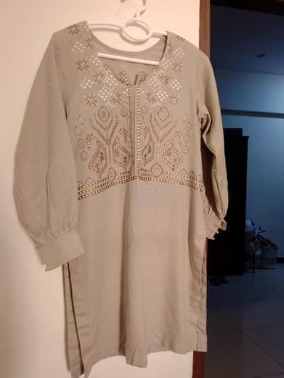 three piece embroidered dress