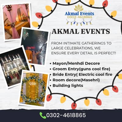 Event planning services, Mehndi decor, mayoun decor/walima stage decor
