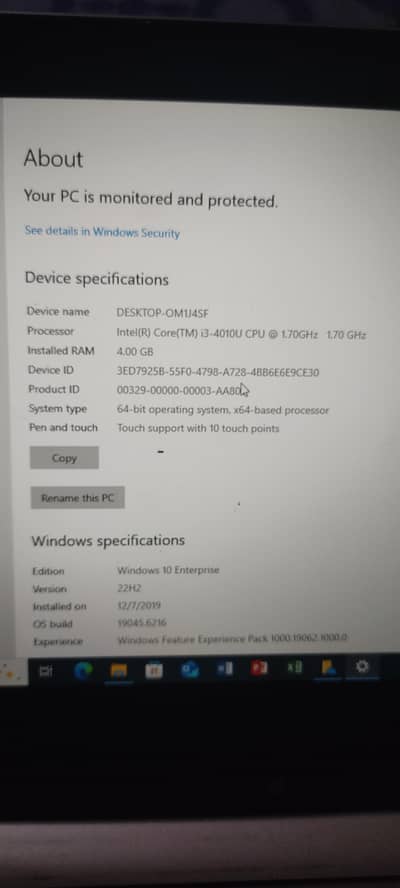 Dell touch screen , i3 4th gen, 128 ssd, 4 gb ram,3 hrs battary,win 10