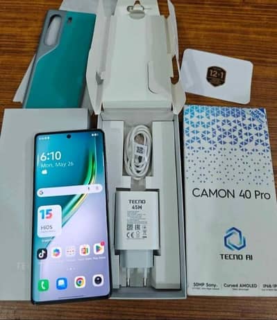 Tecno Camon 40 Pro 12=256 GB Memory