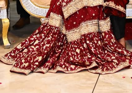 Bridal Maroon farshi lehnga