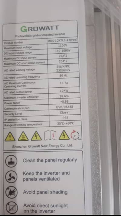 GROWATT invertor 10kw brand new Daba pack