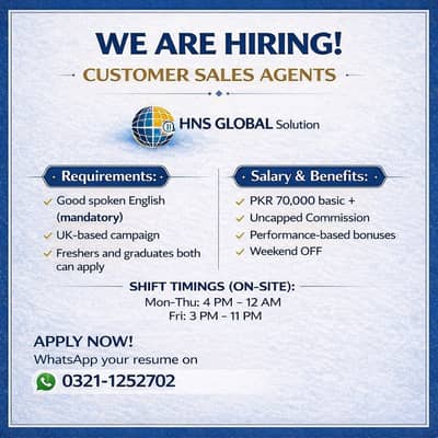 Join Our Team: Customer Sales Agents Needed for UK Campaign