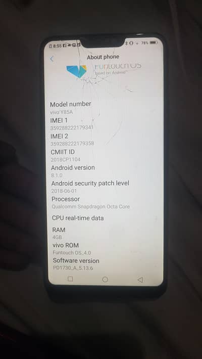 Vivo Y85 | Dual SIM (Non-PTA) | Working Condition | Available