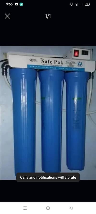 New Safe Pak Triple Stage Water Purifications System With UV Lamp 9"