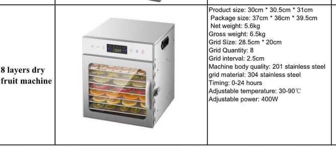 Food Dehydrator (Fruits and Vegetables Dehydrator )