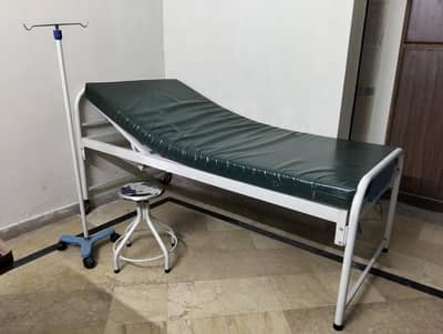 Patient Bed (Head foldable) with accessories