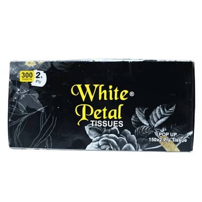 White Petal Tissues - 2 Ply Pop Up (300 Sheets) - New