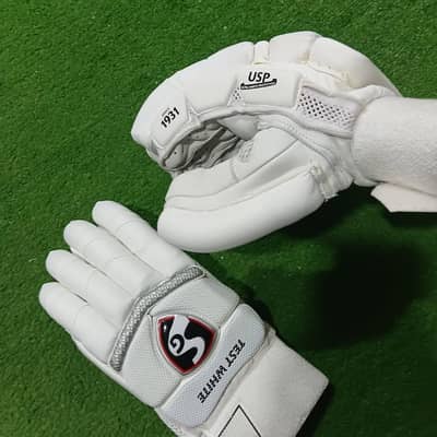 SG White Test Cricket Gloves Original (Indian)