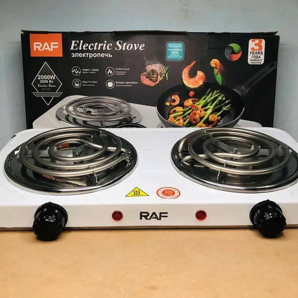 Double Electric Stove Hot Plate 2000W | Dual Burner Fast Heating | Portable Electric Cooking Stove for Home, Hostel & Office