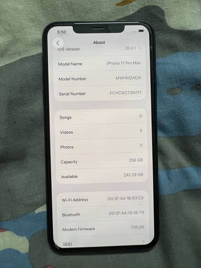 iPhone 11 Pro Max 256gb pta approved.