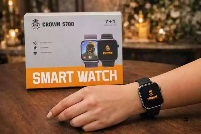 USA Original 100% CROWN S700 Series 10 Multi-Function Smart Watch | 7-in-1 Strap Bundle | Fitness Tracker & Bluetooth Calling Smartwatch for Men & Women