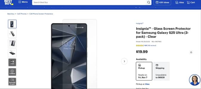 Insignia screen protector for S25 Ultra