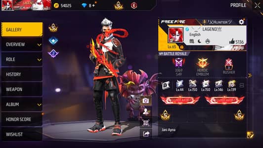 Aoa ff id for sell price 4k . . . all ranges id available time waster no