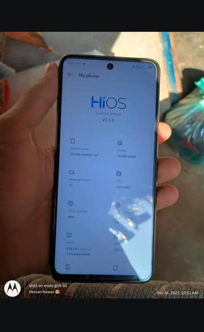 tecno camon 18t 4+3gb128gb official PTA approved