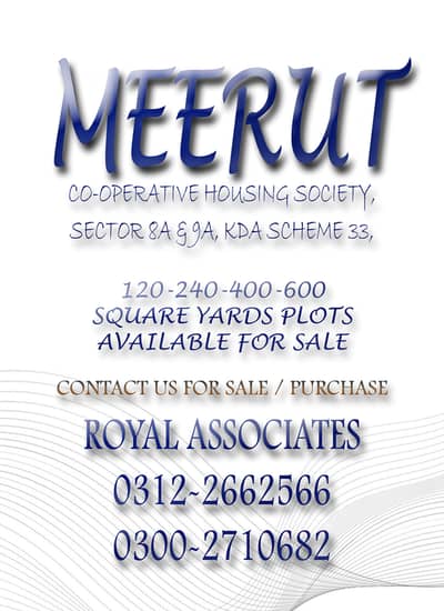 CORNER SQY - MEERUT SOCIETY SECTOR 8/A, OPEN PLOT, SCHEME 33, KARACHI