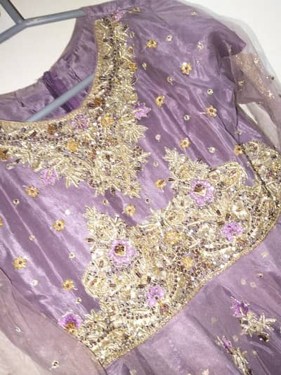 Party wear Maxy in Light purple shade