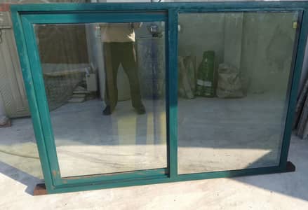 Iron Sliding Window With Green Murcery Mirror  Home Used For Sale.
