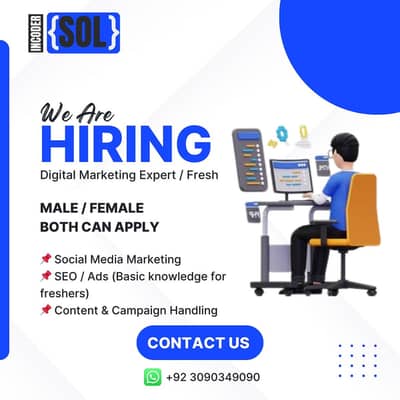 Hiring Digital Marketing person male / female