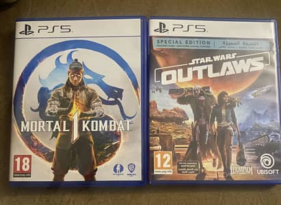 Mortal Kombat 1, Star Wars Outlaws PS5 disc (original cover undamaged)