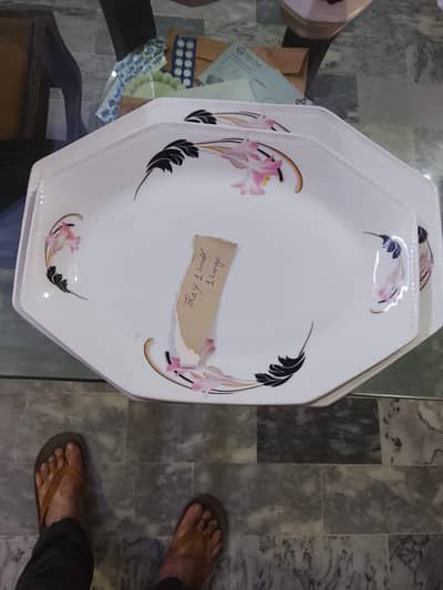 white cheeni dinner set