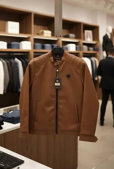 1 Pc Men's Leather Plain Jacket