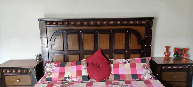 Bed set showcase and wardrobe with mattress