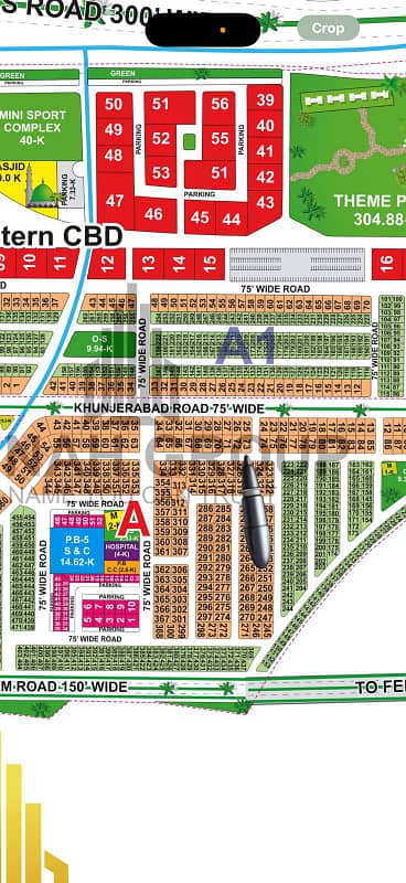 1 Kanal A Block Corner Back Of 75ft Khunjerabad Road Plot For Sale In Jinnah Sector LDA City Lahore