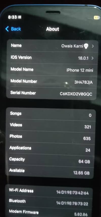 Iphone 12mini jv (non pta)