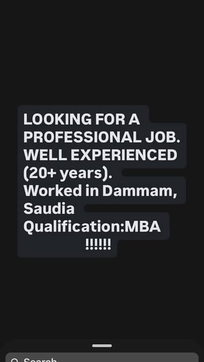 Looking For Professional Job