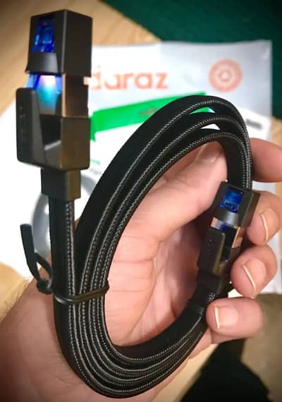 UGREEN CAT8 40GBPS COTTON BRAIDED INTERNET LAN RJ45 CABLE (3M & 5M). . .