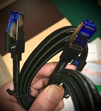 UGREEN CAT8 40GBPS COTTON BRAIDED INTERNET LAN RJ45 CABLE (3M & 5M). . .