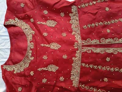 Open Coat Style Bridal Maxi Red Colour