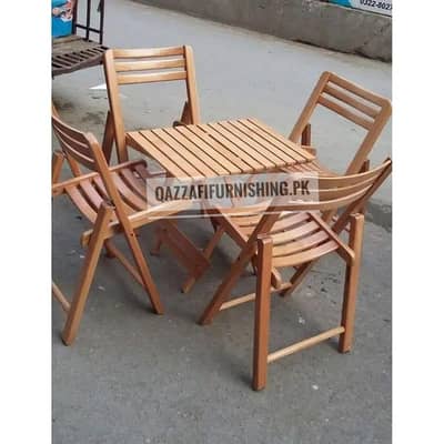 Wood Folding Chairs - Solid wooden Table and Chairs outdoor & indoor