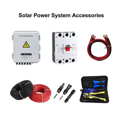 Solar accessories(DC cable, A/C cable A/c ,D/C breakers, available