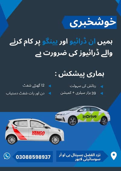 Need Drivers for yango 12 hours shift