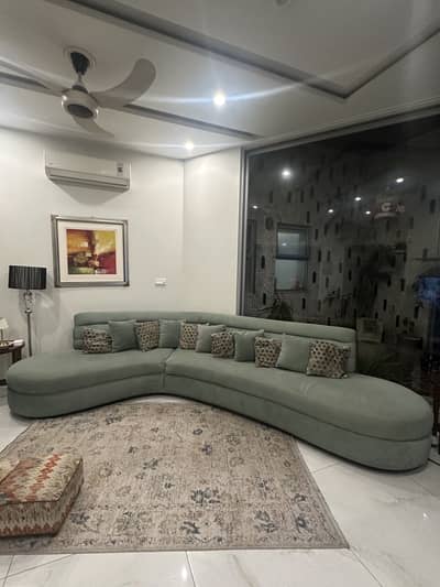 L shaped curved sofa