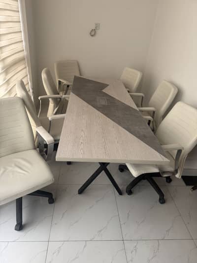 Office meeting table with 8 chairs