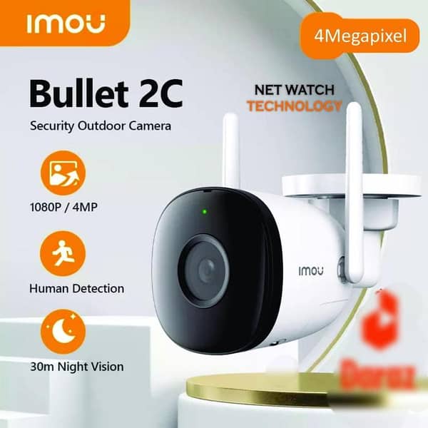 IMOU Bullet USA Original 4MP Full HD Outdoor WiFi Security Camera with AI Human Detection, 30m Night Vision, and IP67 Weatherproof Design